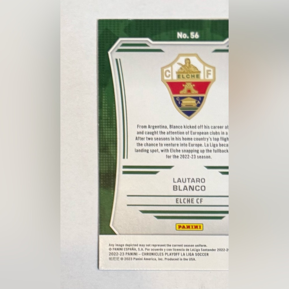 Trading card soccer 2022/23 Panini- Chronic Play off La Liga# 56 Lautaro Blanco - Picture 9 of 10